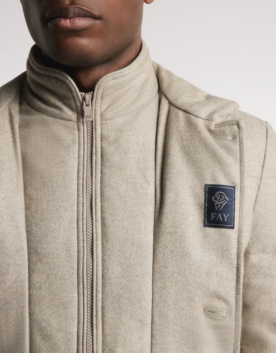 Fay Padded Boxy Down Jacket With Flap Pockets