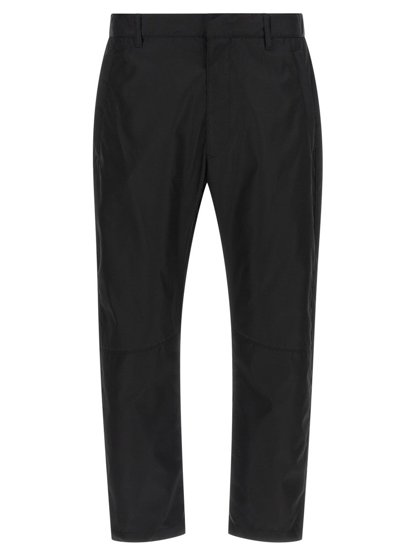 Prada Straight Leg Re-Nylon Pants With Drawstring And Triangle Logo