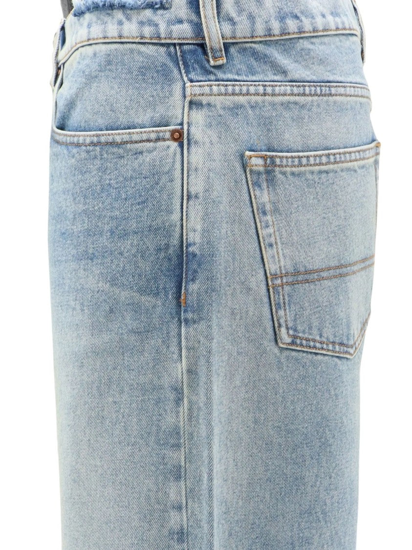 Golden Goose Light Blue Denim Parker Wide-Leg Jeans