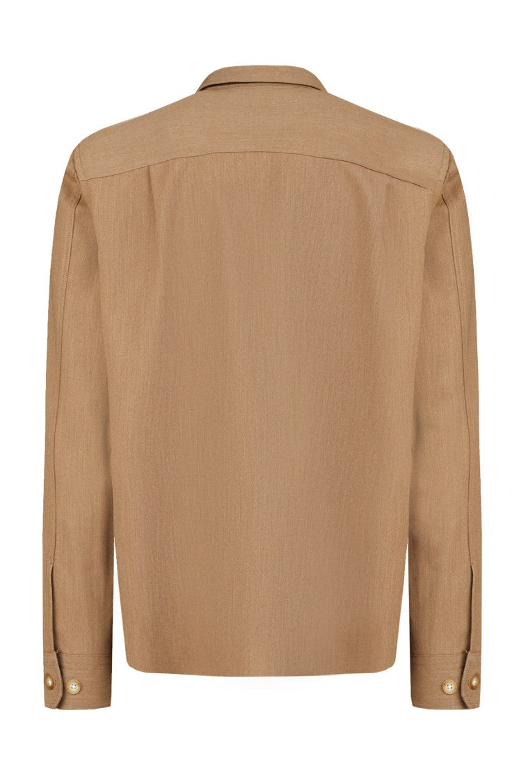 Gazzarrini X Michele Franzese Brown Overshirt With Classic Collar
