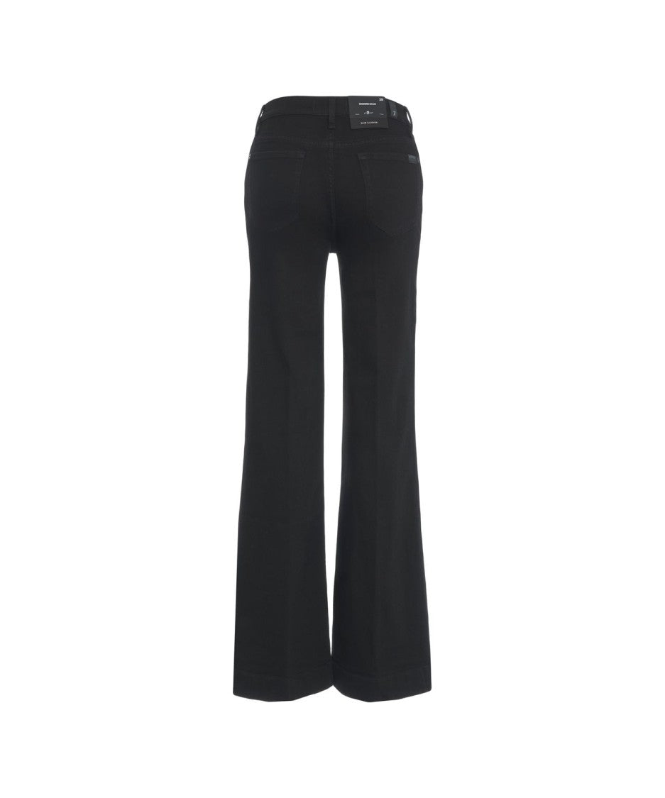 7 For All Mankind Wide Leg Black Jeans