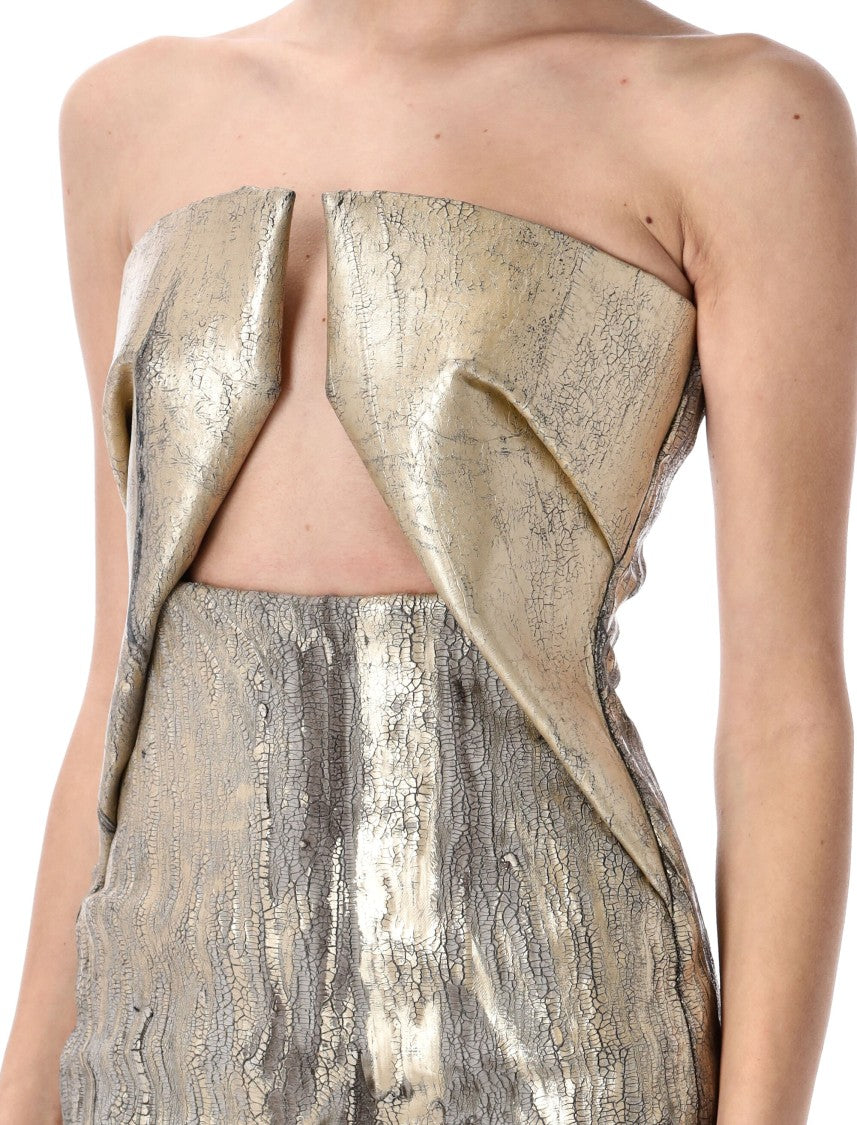 Rick Owens Strapless Mini Dress With Geometric Cutouts