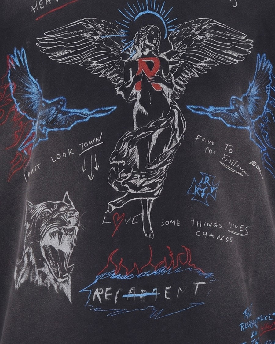 Represent Washed Black Heavier Than The Heavens Layered T-Shirt