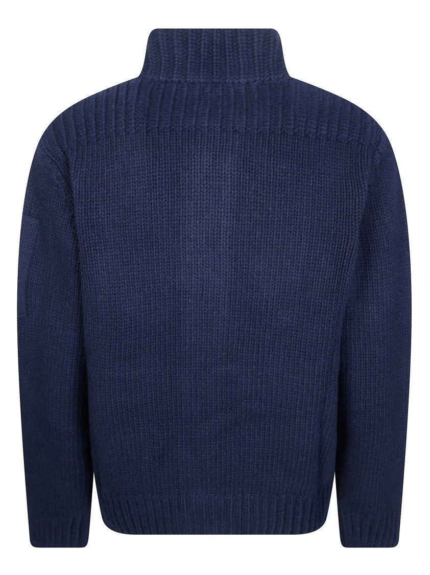 C.P. Company Lambswool Grs Button Lens Flap Pockets Sweater