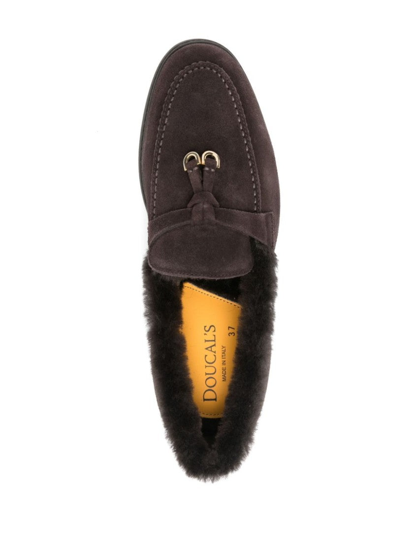 Doucal's Brown Cow Leather Loafers