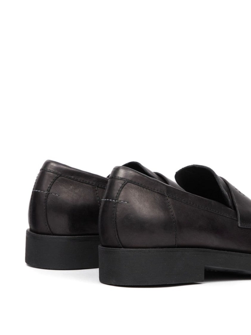 Mm6 By Maison Margiela Black Calf Leather Loafers