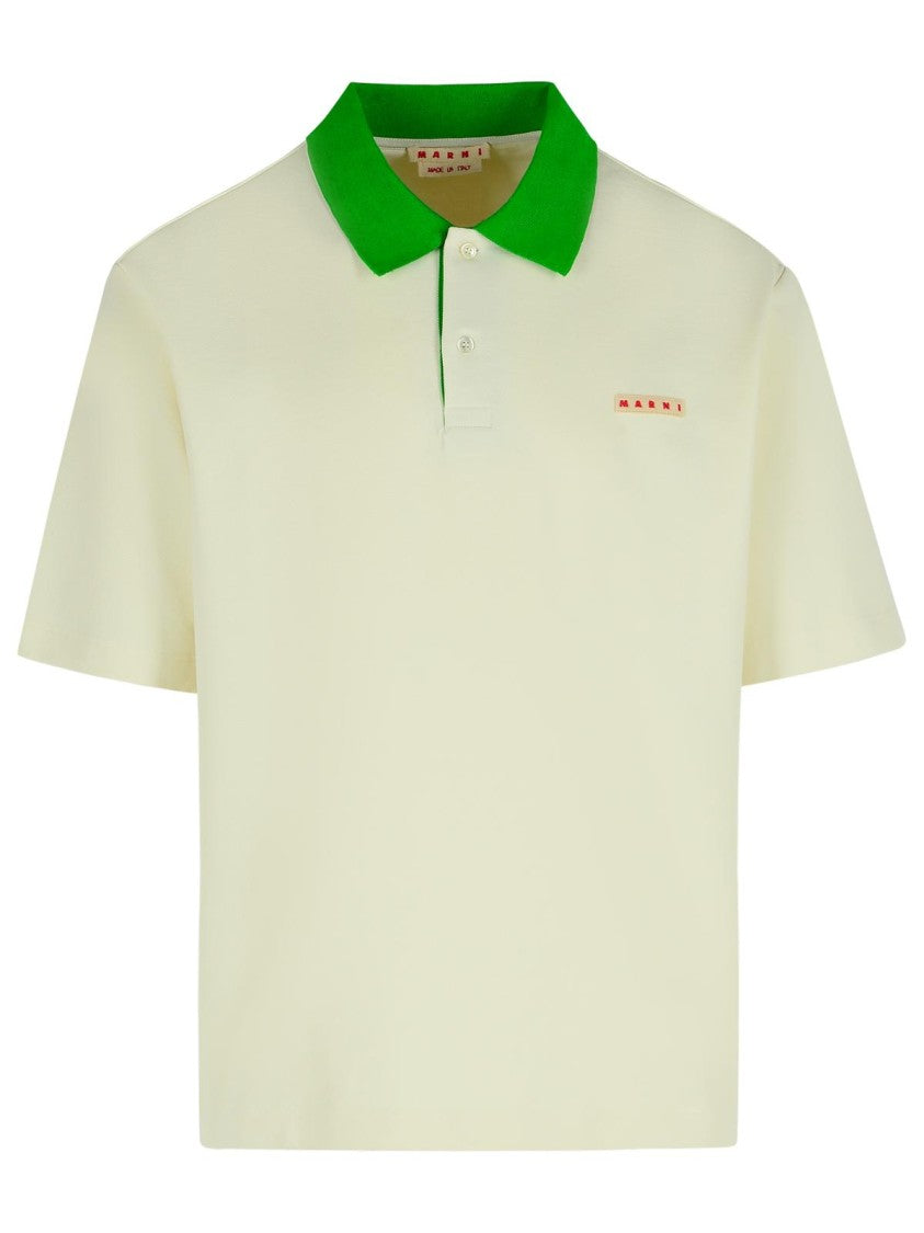 Marni 'Glass' Cotton Blend Polo Shirt