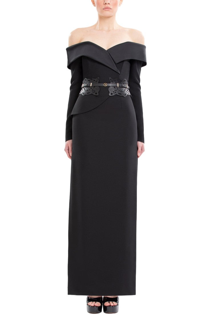 Saiid Kobeisy Off-Shoulder Crepe Midi Dress