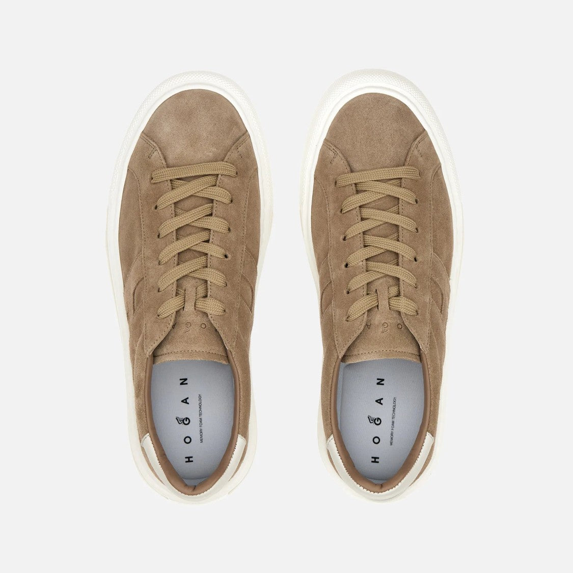 Hogan H691 Allacciato H Sneakers In Beige