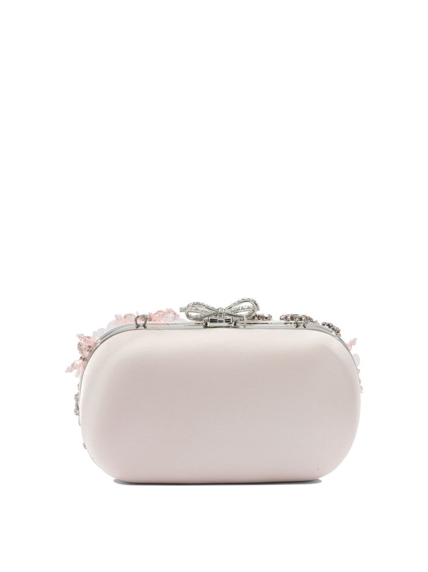 Self-Portrait Satin Floral Clutch Bag