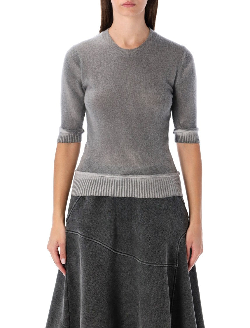 Our Legacy Dual Grey Spray-Dye Wool Knit Top