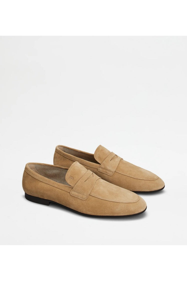 Tod's Brown Unstructured Suede Penny Loafers