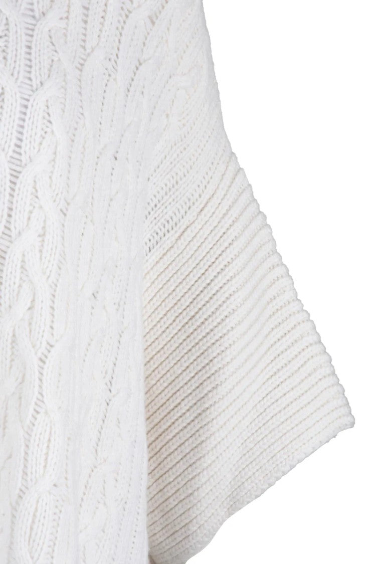 Eleventy Cashmere Cape Sweater - White