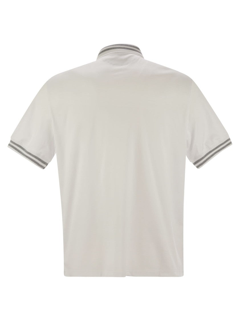 Brunello Cucinelli Cotton Polo Shirt With Printed Logo