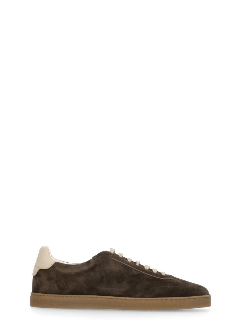 Brunello Cucinelli Brown Suede Leather Sneakers