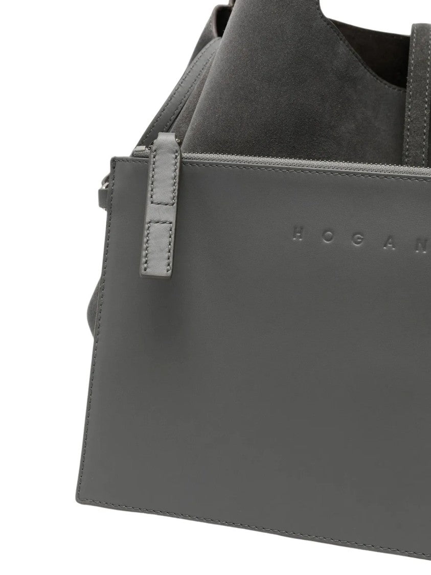 Hogan Suede Metallic H-Clasp Handbag