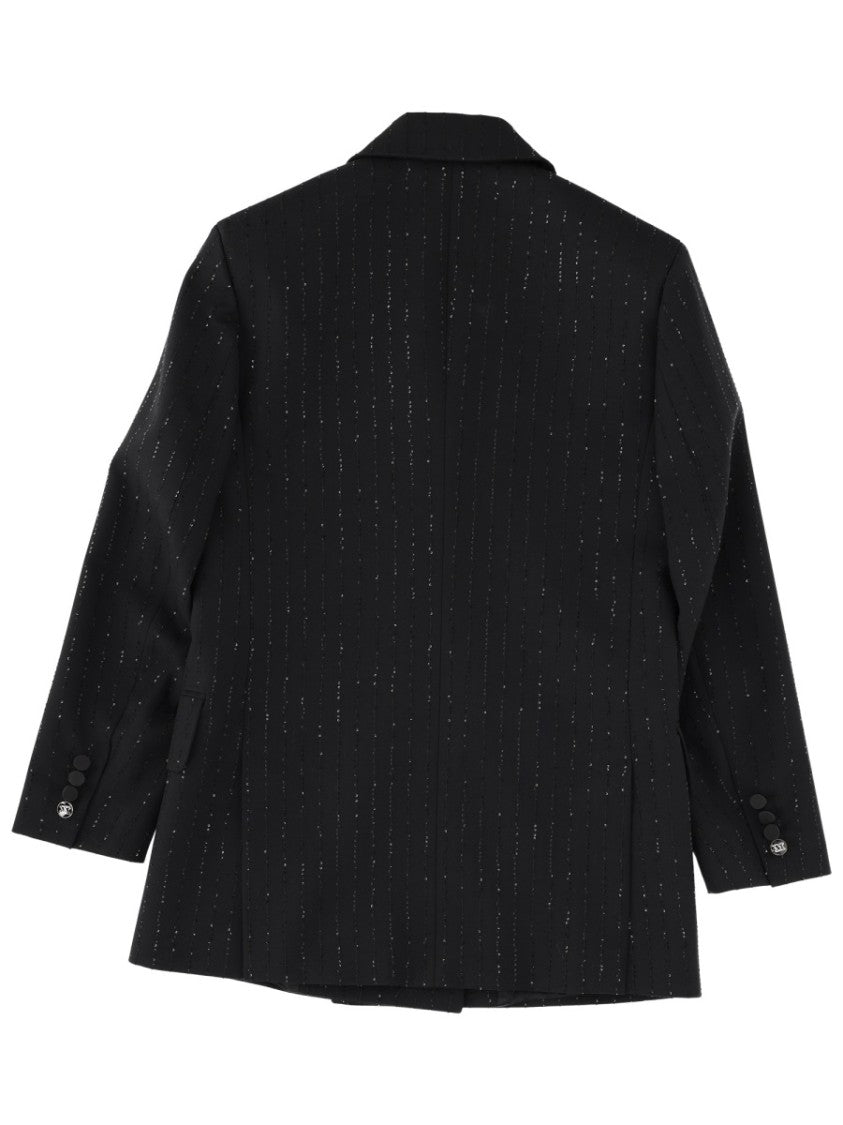 Max Mara Double-Breasted Jacket With Rhinestone Accents