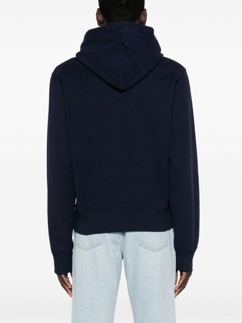 Saint Laurent Blue Cassandre Organic Cotton Hoodie