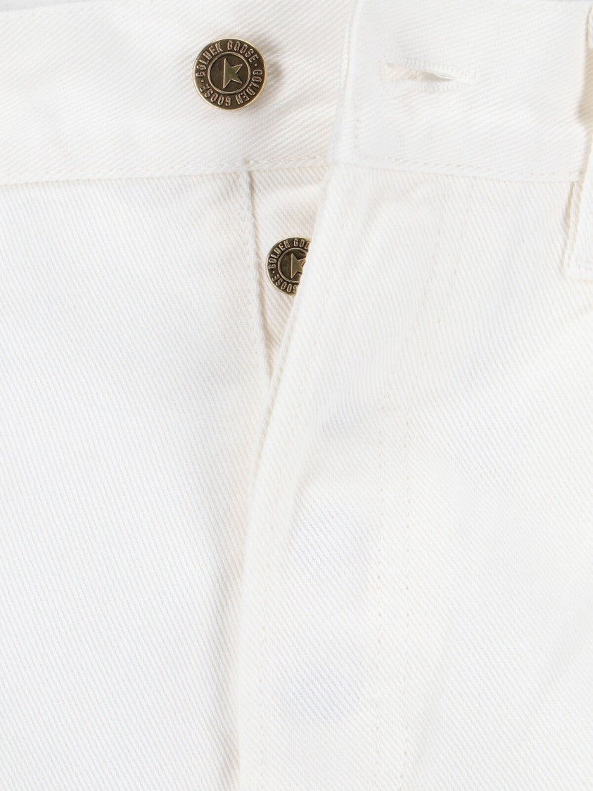 Golden Goose Straight-Leg White Jeans With Five-Pocket Design
