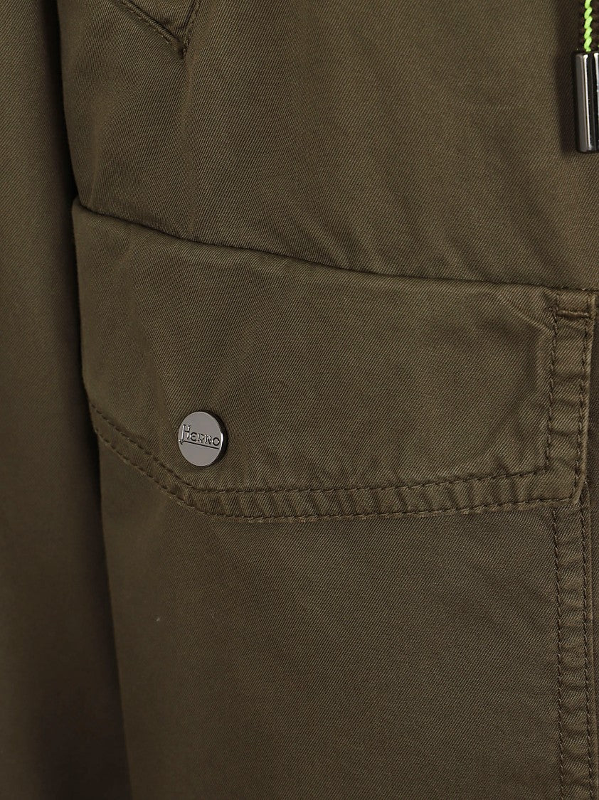 Herno Short Padded Jacket With Hood And Flap Pockets