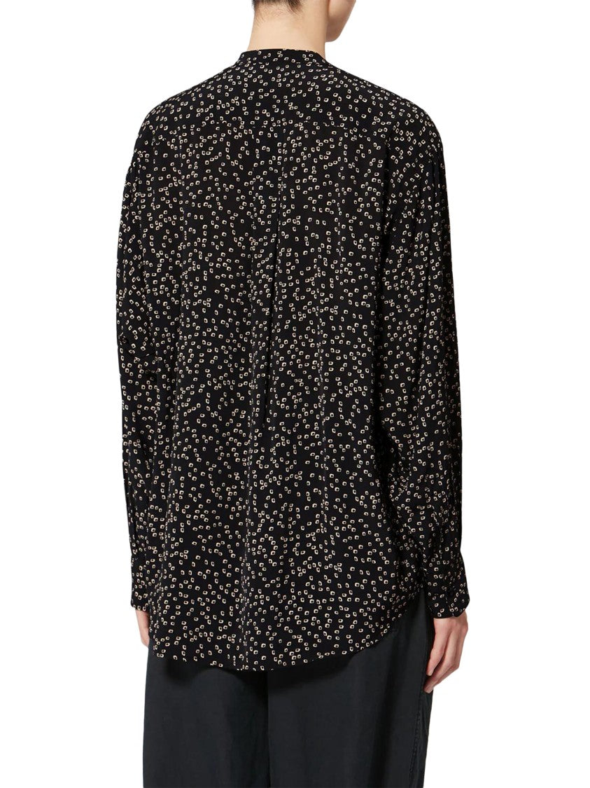 Isabel Marant Étoile Black Blouse With Scattered Square Dot Pattern