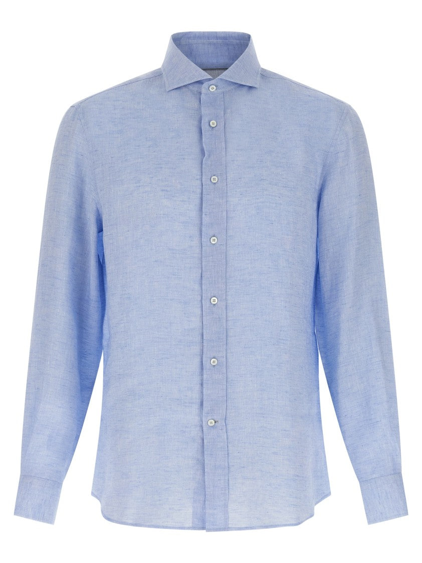 Brunello Cucinelli Mélange Linen Shirt With French Collar