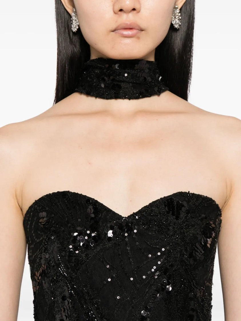 Saiid Kobeisy Embroidered Strapless Dress