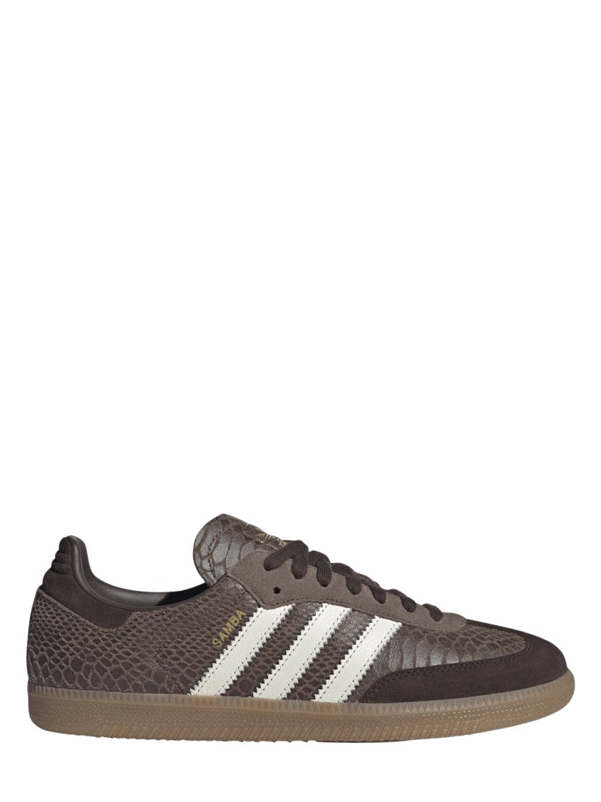 Adidas Reptile-Patterned Brown Samba Og Sneakers