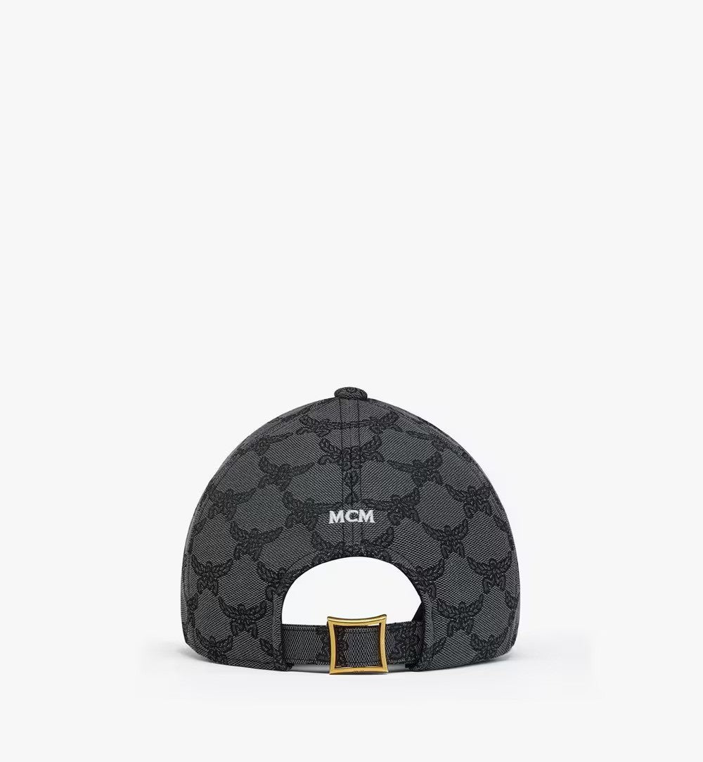 Mcm Double-Dyed Denim Jacquard Cap With Lauretos Monogram