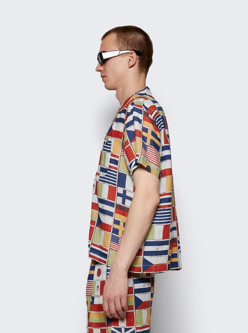 Bode Short Sleeve Shirt International Flags