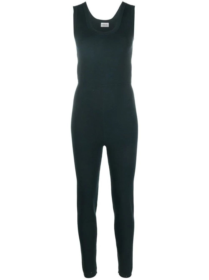 P.A.R.O.S.H. Sleeveless Fitted Tracksuit Set In Deep Green