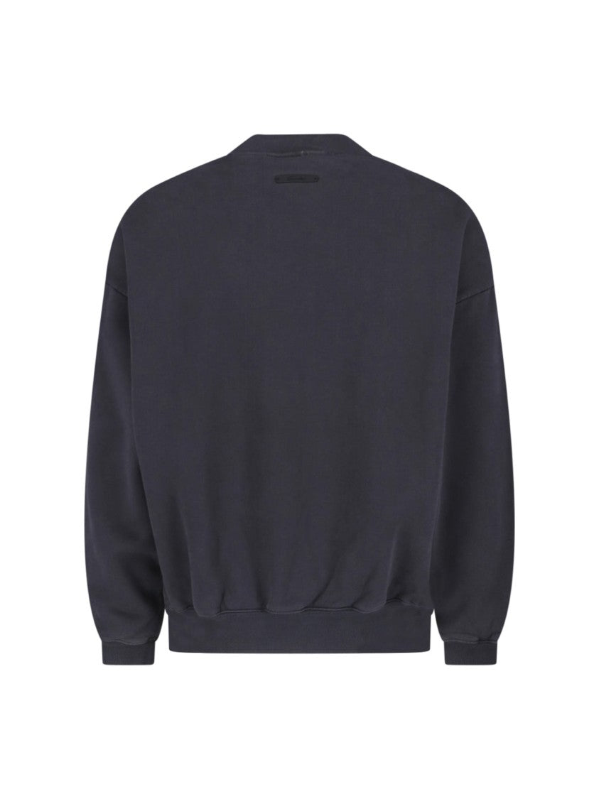 Fear Of God Essentials Black Relaxed Fit Arched Logo Sweatshirt