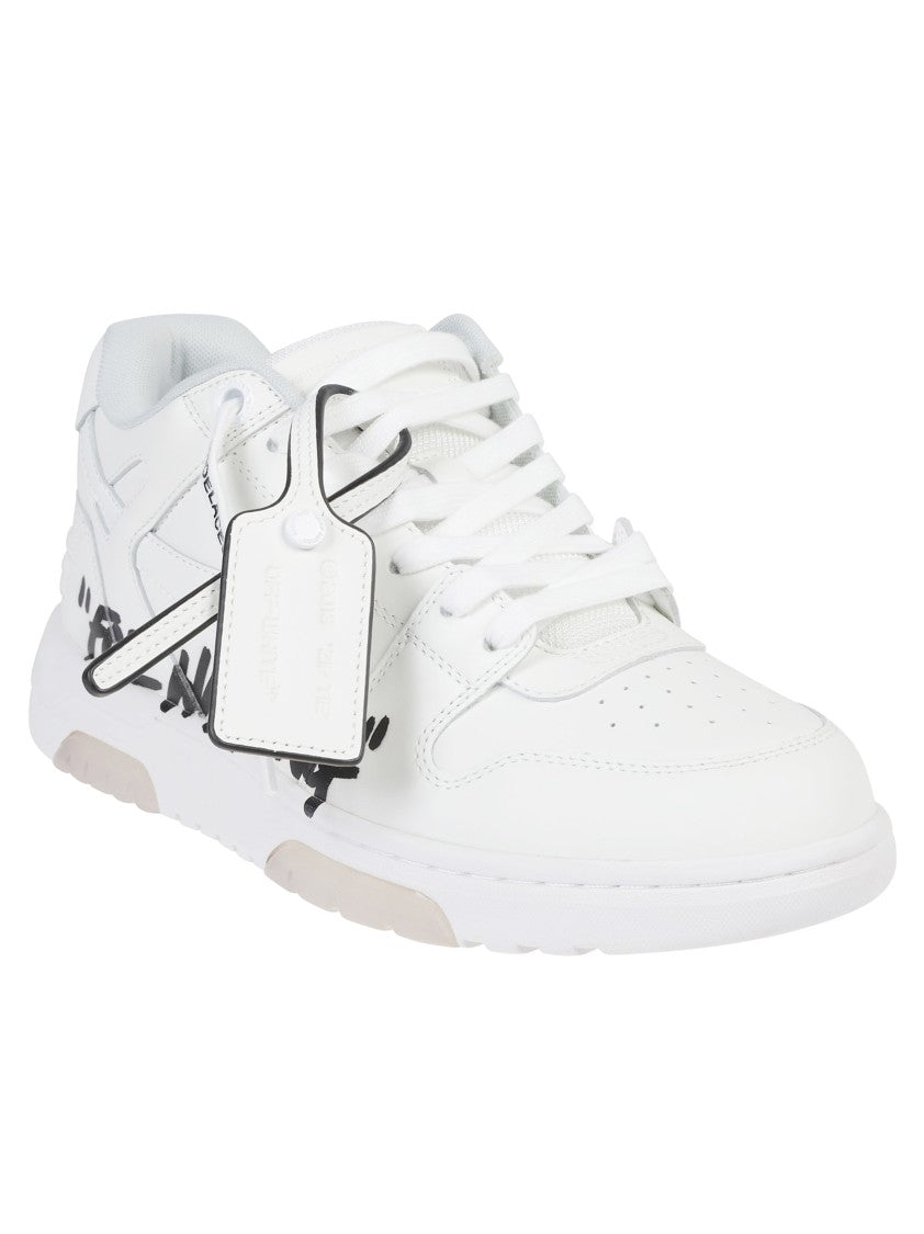 Off-White Out Of Office For Walking Graffiti Low-Top Leather Sneakers