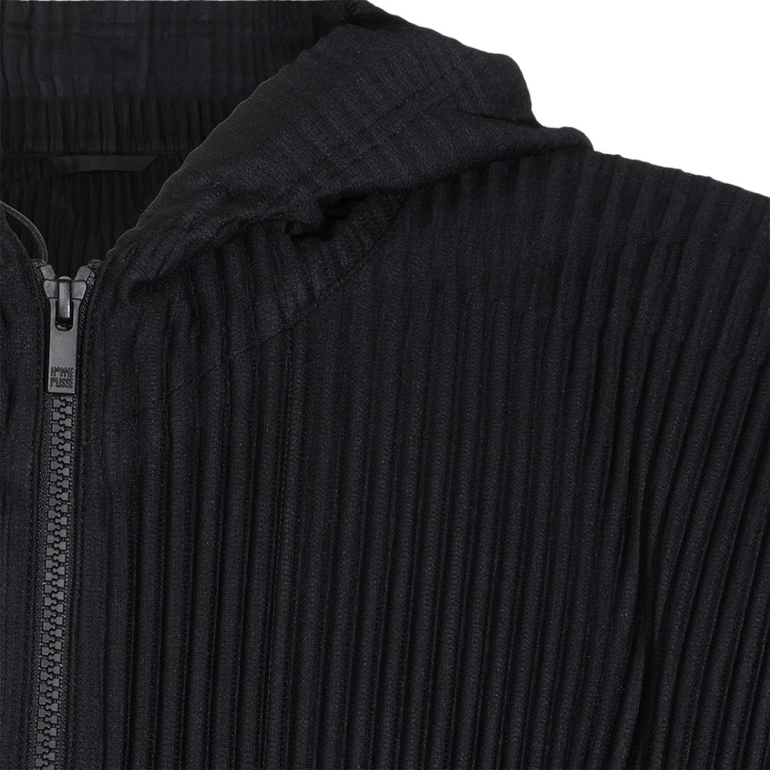 Homme Plissé Issey Miyake Pleated Textured Hoodie With Adjustable Drawstring Hem