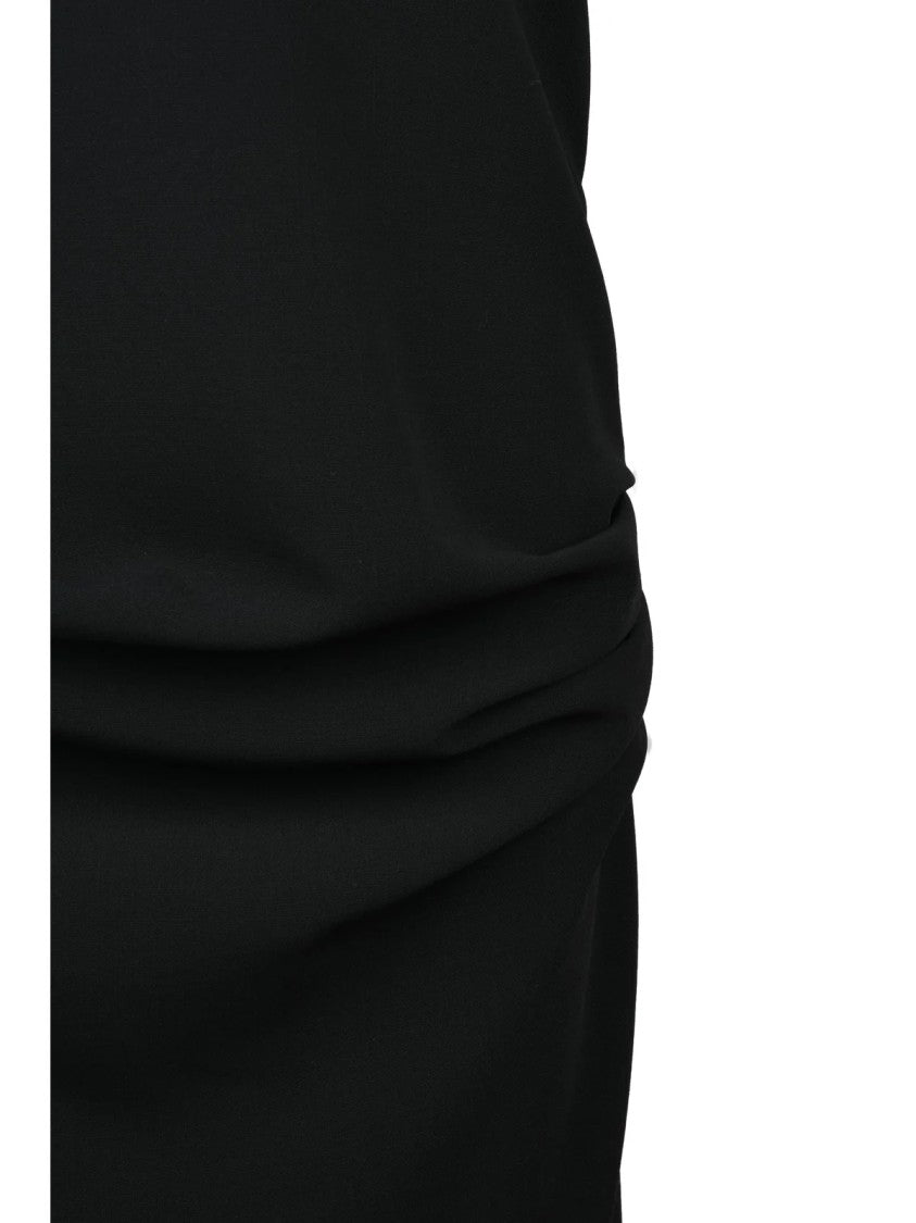Fendi Long Ruched Dress - Black
