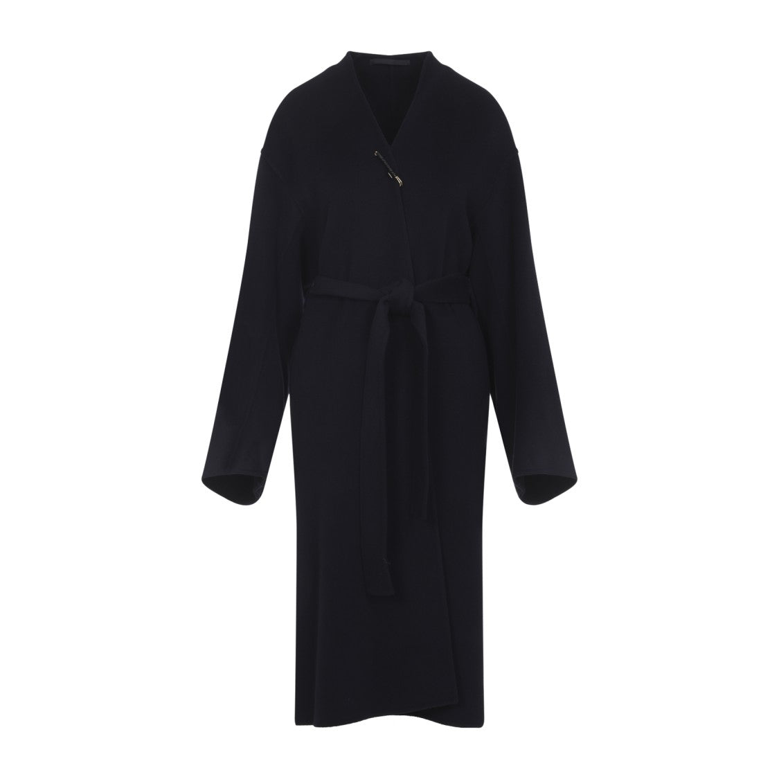Carven Wrap-Around Blue Wool-Cashmere Blend Coat