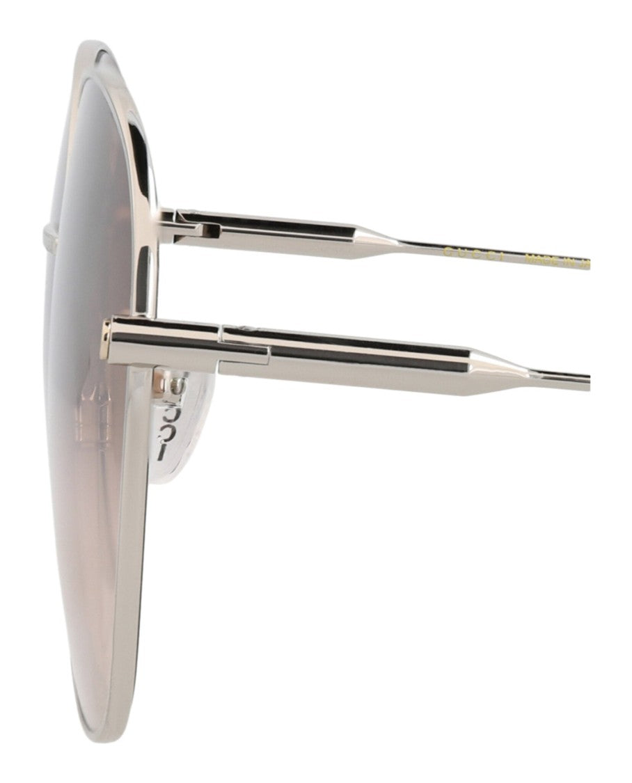 Gucci Round-Frame Metal Sunglasses