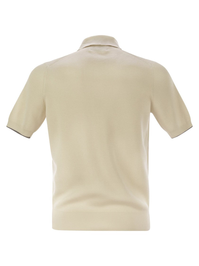 Brunello Cucinelli Ribbed Cotton Polo-Style Jersey