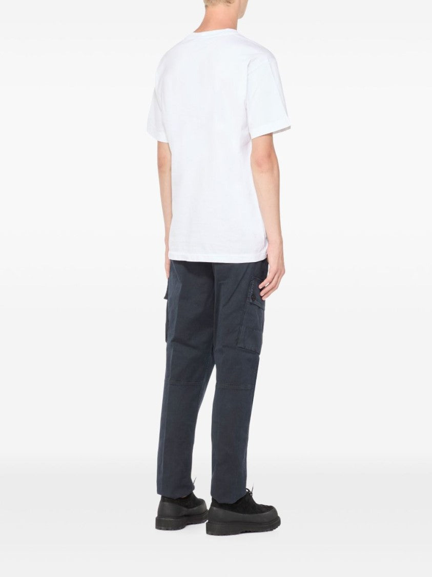 Stone Island Garment-Dyed Slim Fit T-Shirt With Compass Logo