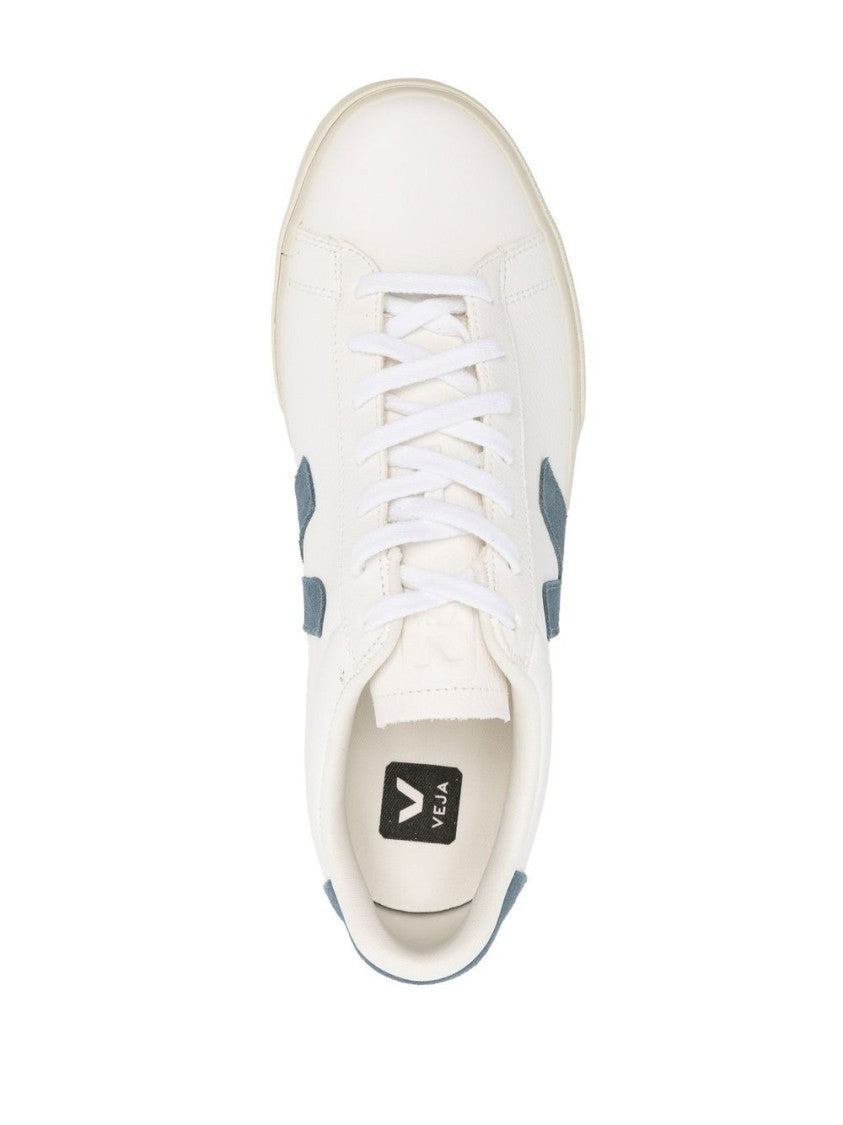 Veja White Campo Chromefree Grained Leather Sneakers