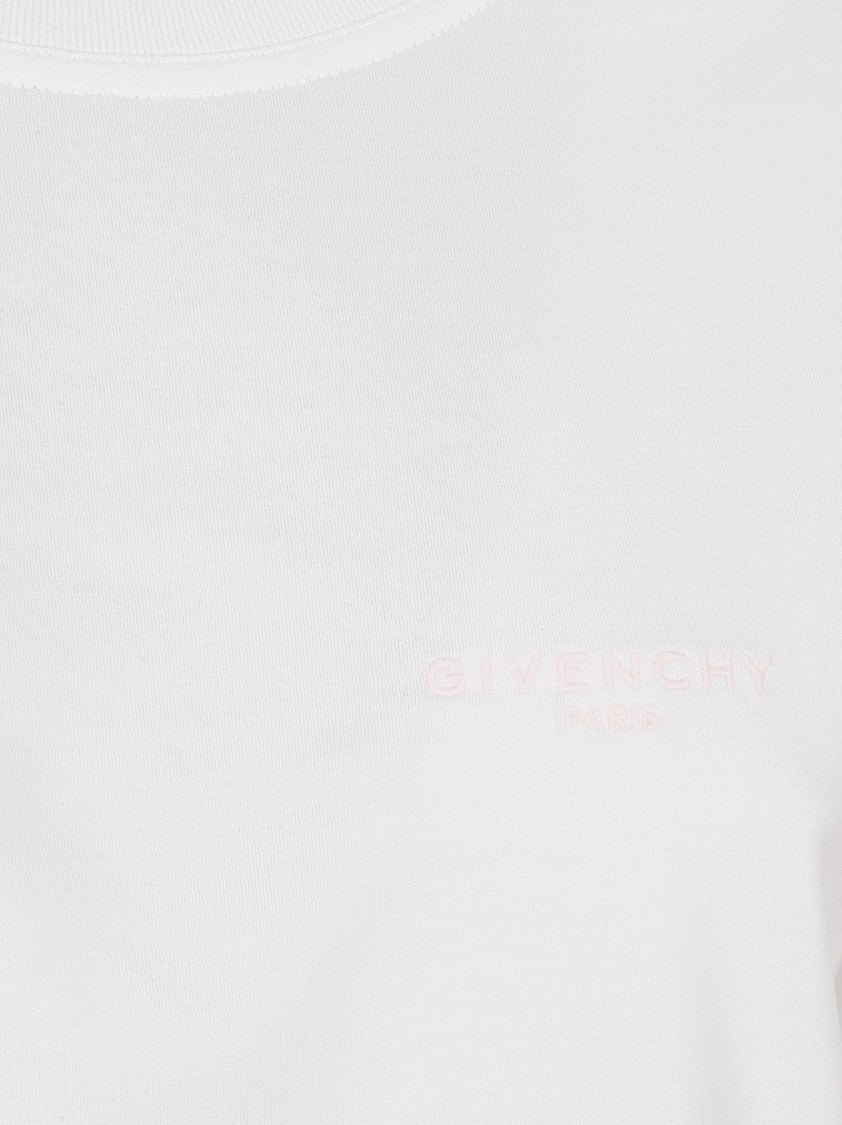 Givenchy Cropped White T-Shirt With Unique Sleeve Ties And Cut-Out Details