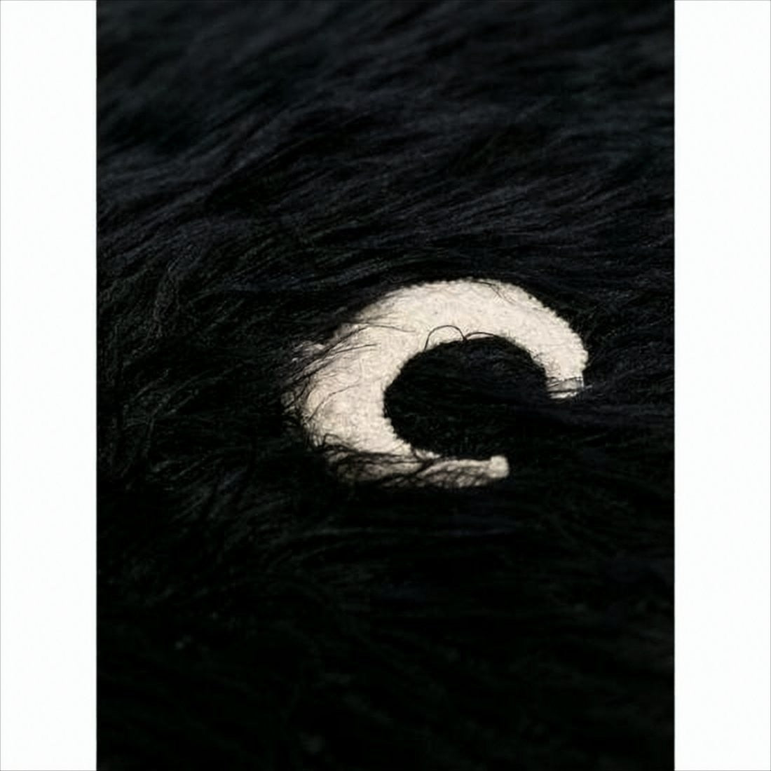 Marine Serre Plush Black Balaclava-Style Hat With Crescent Moon Emblem