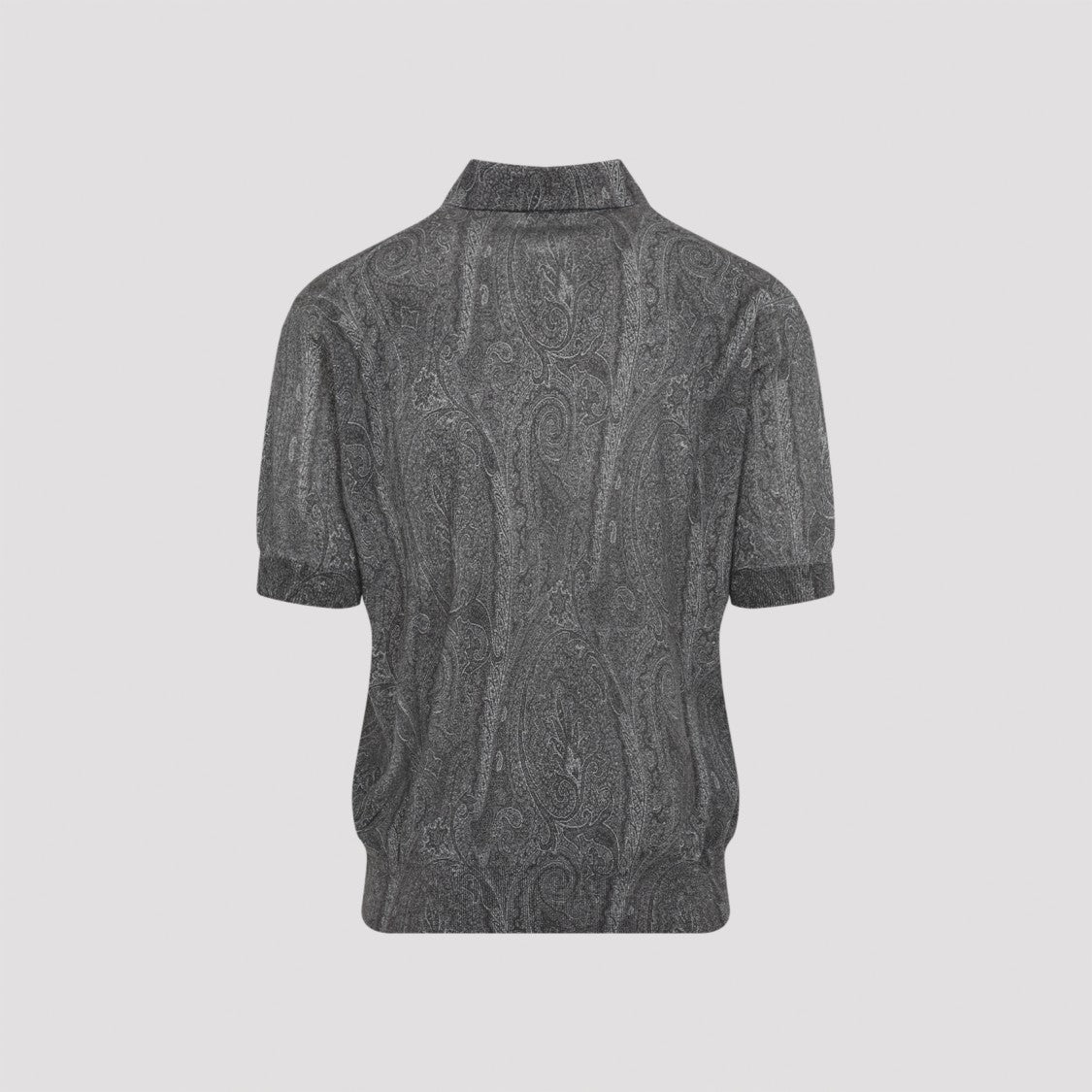 Etro Grey Silk Knitted Polo
