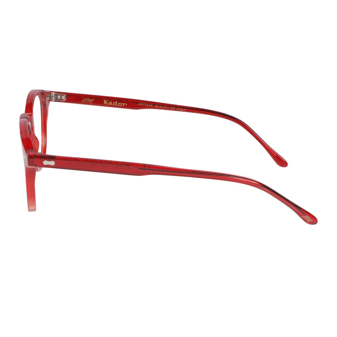 Kador Pepper Translucent Red Acetate Rounded Sunglasses With Metallic Accents