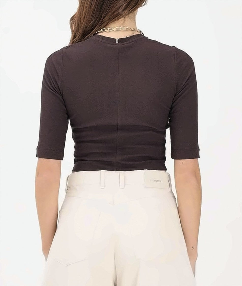 Pinko Kimberly Ribbed Cotton Cropped Sweater