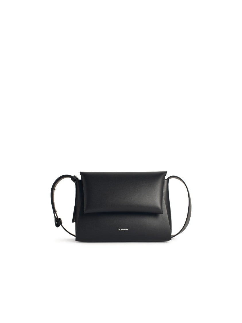 Jil Sander Small 'Messenger' Black Leather Bag