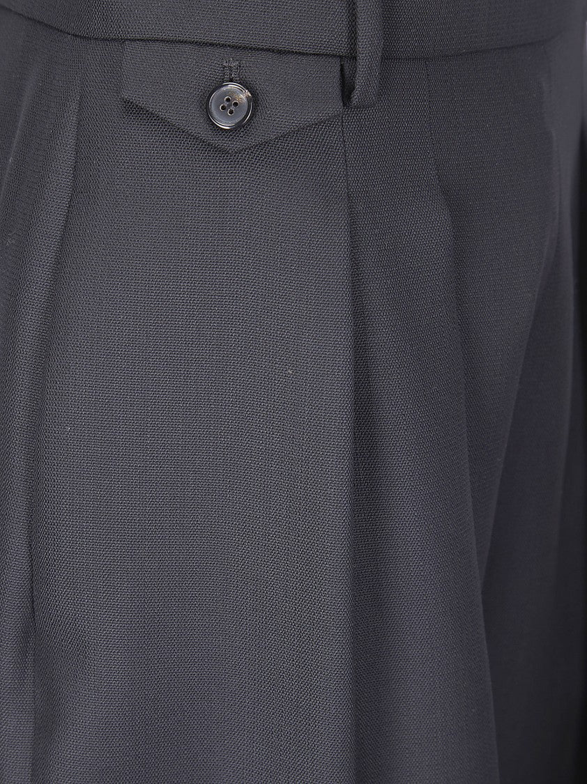 Khaite Black Dugan Crepe Trousers