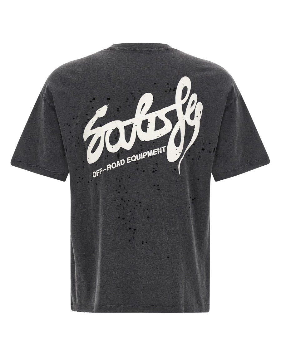 Satisfy Aged Black Mothtech Eagle Cotton T-Shirt