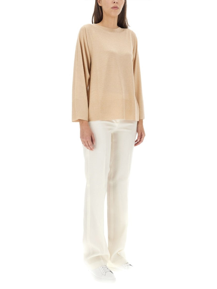 Fabiana Filippi Lurex Jersey Top With Relaxed Silhouette