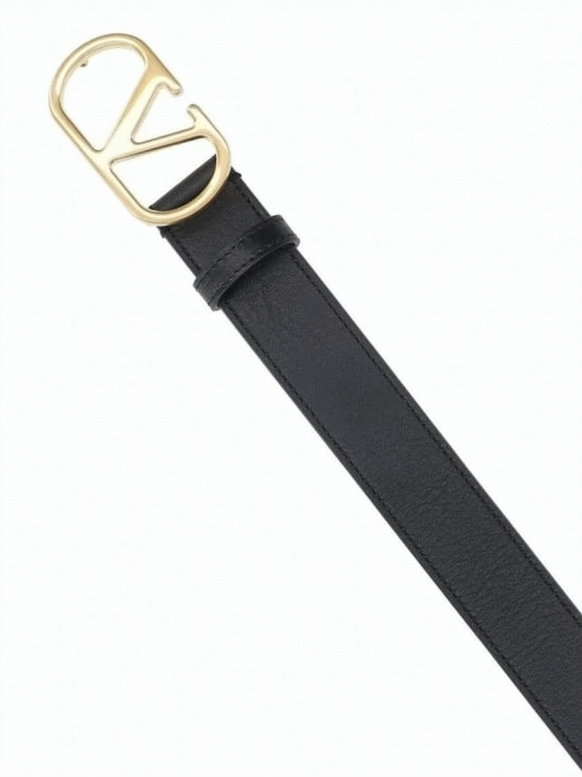 Valentino Garavani Black Cowhide Belt